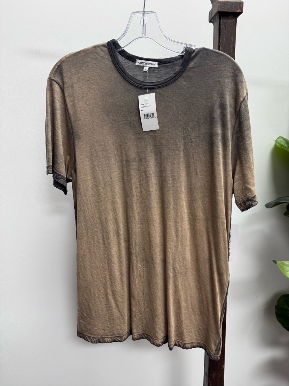 Cotton Citizen Washed Brown Short-Sleeve Crewneck T-Shirt